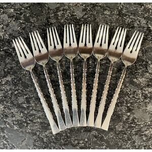 8 International Silver Company Deepsilver Silverplate 1971 Camille Salad Forks